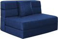 Folding Sofa Bed Couch Memory Foam with Pillow Sleeper Chair Lazy Couch Twin Size Futon Convertible Guest BedsWashable CoverDark Blue