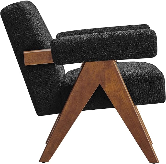 Modway EEI-6502-BLK Lyra Boucle Fabric Armchair Black