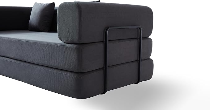 KEIKI Convertible Corduroy Sleeper Sofa Bed with Multi Position Backrest Floor Folding Mattress Sofa for Small Space Living Area Studio