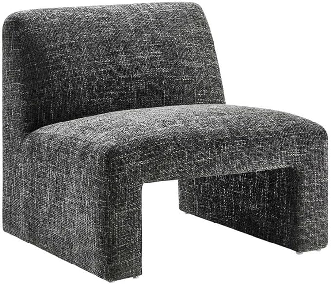 Modway EEI-6765-CAR Amita Chenille Upholstered Accent Chair Carbon Black