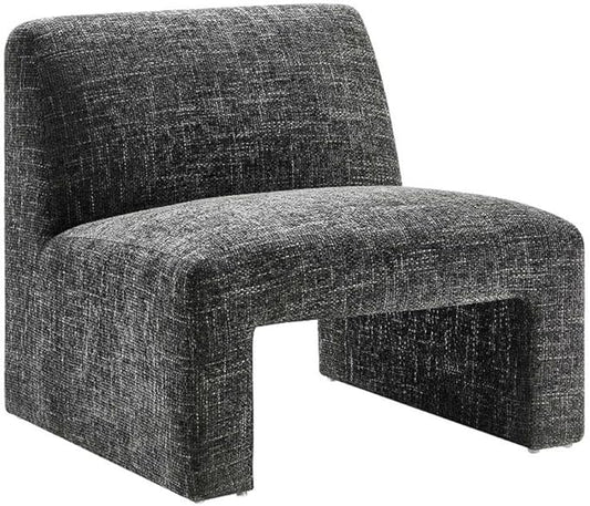 Modway EEI-6765-CAR Amita Chenille Upholstered Accent Chair Carbon Black