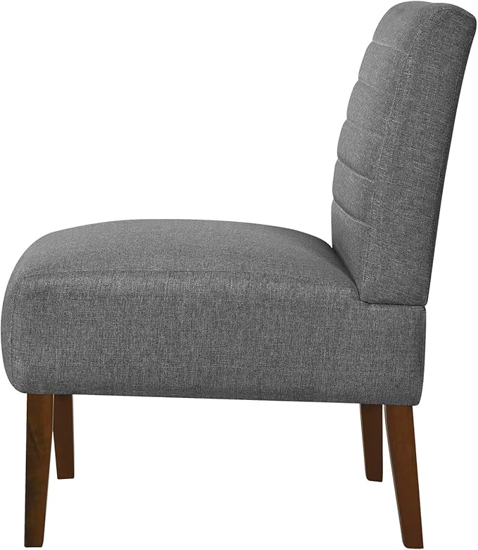 Ochine Modern Accent Chair Comfy Living Room Chair with Wood Legs Modern Armless Lounge Chair Upholstered Armchair Fabric Side Chair with Soft Cushion for Bedroom Balcony Lounge Reading Room
