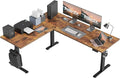 Agilestic Triple Motors 73 x 60 L Shaped Standing Desk Electric Standing Desk Adjustable Height Extra Large Desktop Corner Table for Home Office Gaming Workstation Splice Board Rustic Brown