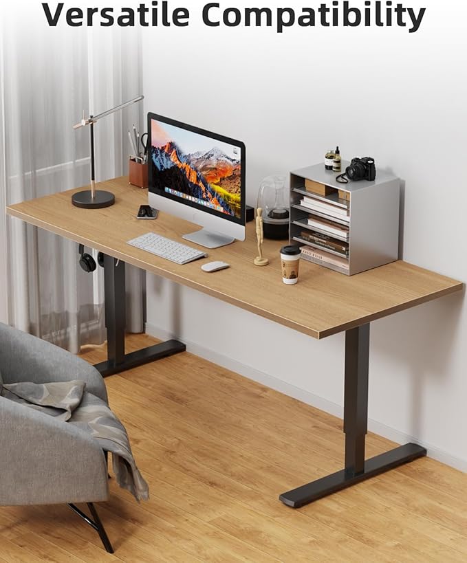 Universal 43 x 24 One-Piece Particle Board Table Top 1 Thick Desktop for Stand Up Height Adjustable Desk Frames Home Office Tabletop Countertop DIY Elmwood
