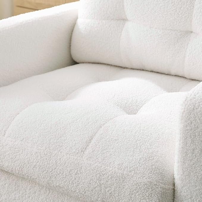 Modern Fabric Single Sofa Chair Living Room Chair Comfortable Armchair with Solid Wood Legs Tufted Chair for Reading or Lounging