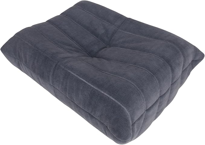 Bean Bag Chair - Memory Foam Bean Bag Chair for Adults Comfy High-Resilience Single Sofa Small Space Floor Chair Chaise Lounge for Living Room Bedroom (Dark Blue Wrinkles+Ottoman)