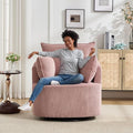 Pink Accent ChairPink Swivel ChairSwivel Barrel ChairUpholstered Living Room Chair Corduroy Reading Chair Single Sofa Chair for Bedroom Apartment Office (Corduroy)