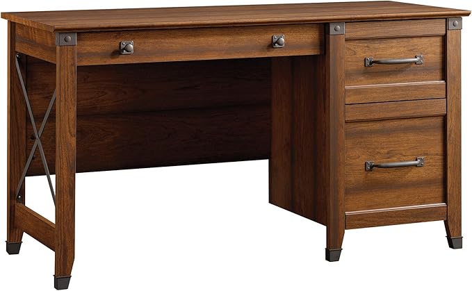 Sauder Carson Forge Vintage Rustic Computer Desk for Home Office with Drawers in Washington Cherry L: 53.19 x W: 22.64 x H: 29.80