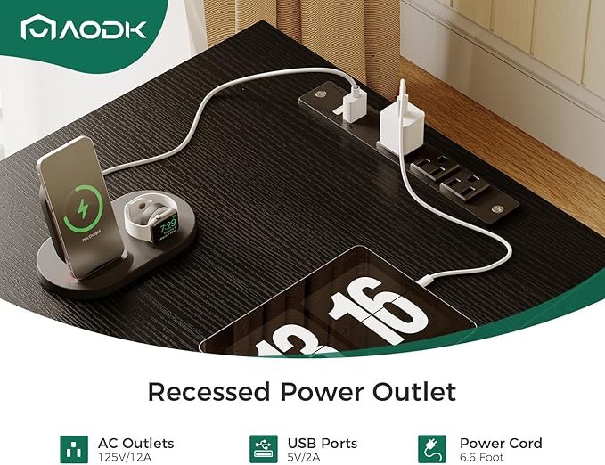 AODK 66 L Shaped Computer Desk 113“ Reversible Home Office Desk with File Cabinet &amp 4 Fabric Drawers Two Person Desk with LED Lights &amp Power Outlet Corner Gaming Desk with Monitor Shelf B