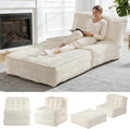 Folding Sofa Bed 5-in-1 Convertible Sleeper Reading Chair Corduroy Futon Sofa Bed Foldable Mattress with Back Support Portable Fold Out Chair Bed Comfy Floor Lounge for Living Room Bedroom