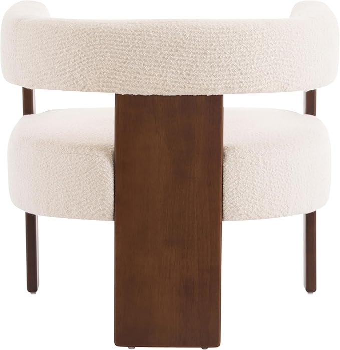 Christopher Knight Home Nettie Modern Accent Chair for Living Room Boucle Fabric Single Lounge Sofa Chair with Wooden Frame Comfy Reading Chair for Bedroom Lounge Armchair with Soft Cushion Beige