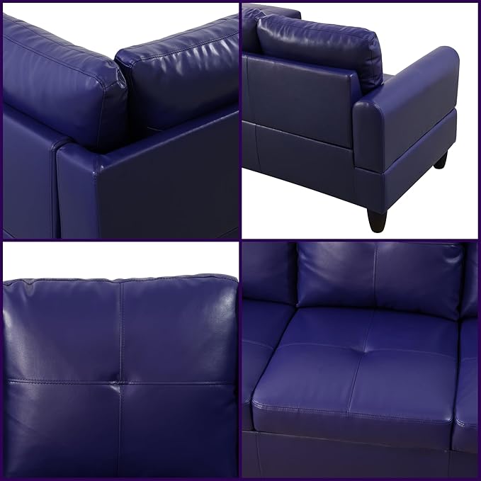 L Shaped Couch Modular Sectional Sofa with Chaise Modern Modular Sofas Furniture Sofa Couches for Living Room/Apartment/Office/Bedroom Dark Blue Violet