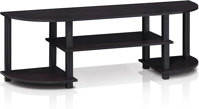 Furinno Turn-S-Tube Wide TV Entertainment Center Dark Walnut