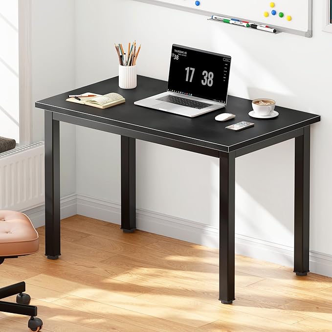 DlandHome 31.5 inches Small Computer Desk for Home Office Activity Table Writing Table for Small Spaces Study Table Student Laptop Desk Black DND-AC3CB-8040