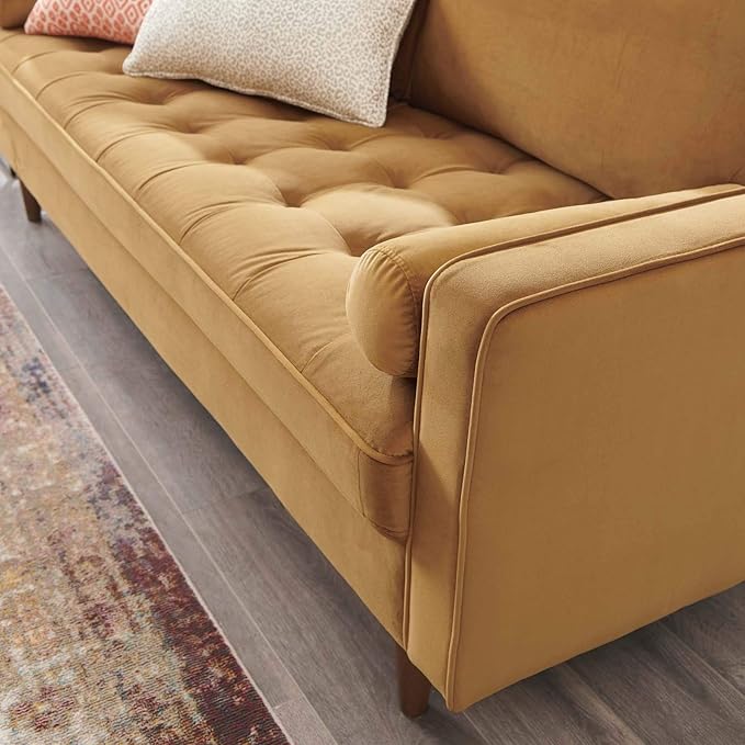 Modway EEI-3764-COG Valour Performance Velvet Sofa Cognac