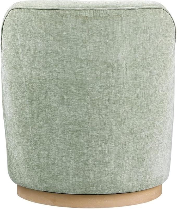 Pemberly Row Modern Accent Chair Mint Fabric Swivel Base Natural Wood Finish 26.5 W x 30.5 D x 31 H Contemporary Style for Living Room or Bedroom