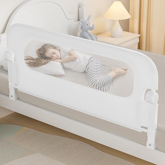 Baby Bed Rail Guard for Toddlers -47 Toddler Bed Rails for Twin Full Queen King Bunk Size Bed Swing Down Bedrail Extral Tall Child Safety Side Railing Guards for Kids