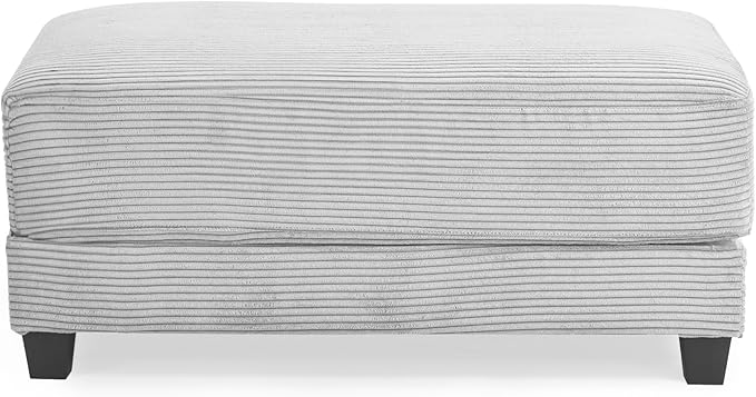 Corduroy Ottoman for Sectional Sofa Modular Footrest with Wooden Legs 43.7 x 29.1 x 18.5 Inches Convertible Furniture for Living RoomGray