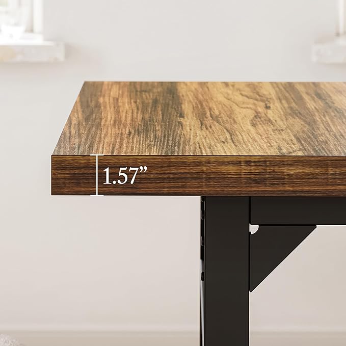 71 Inch Large Executive Desk Heavy Duty Computer Desk with Extra Thick Wooden Tabletop and Metal Frame Modern Workstation Writing Study Desk for Home Office Study Room