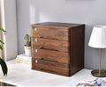 Solid Wood Storage Box Desk Organizers With LockFile Cabinet Office Desktop Debris Storage Box Locking Filing Cabinet 2/3/4 Drawers (4 Layer)
