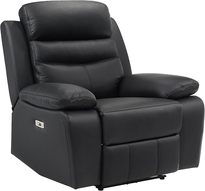 Lexicon Recliner Chair Living Room Leather Match Reclining Sofa Chair Home Theater Seating Wall Hugger Recliner Power Recliner Sofa Chair for Living Room/Office/Apartment Black