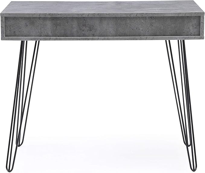 AC Pacific Laurel Small Desk with Drawers for Bedroom Study Home Office or Dorm Stylish Modern Table for Computer or Vanity Use with Marbling Design Gray