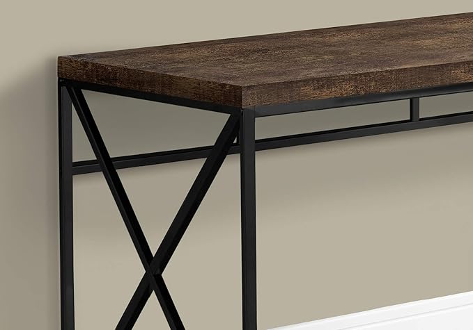 Computer Desk Home Office Laptop Work Brown Laminate Black Metal Contemporary Modern