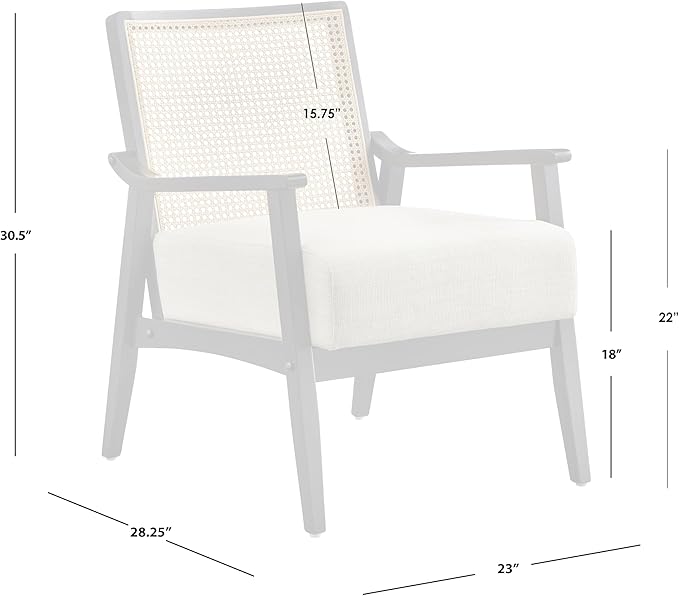 Hadwin Cane Back Accent Chair Solid Wood Frame Black
