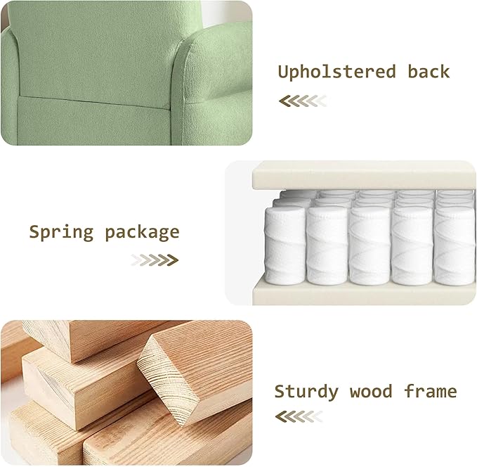 Accent Chairs Set of 2 Living Room Chairs in Chenille Fabric Modern Reading Chair with Storage Function for Living Room Apartment and Compact Spaces (Green)