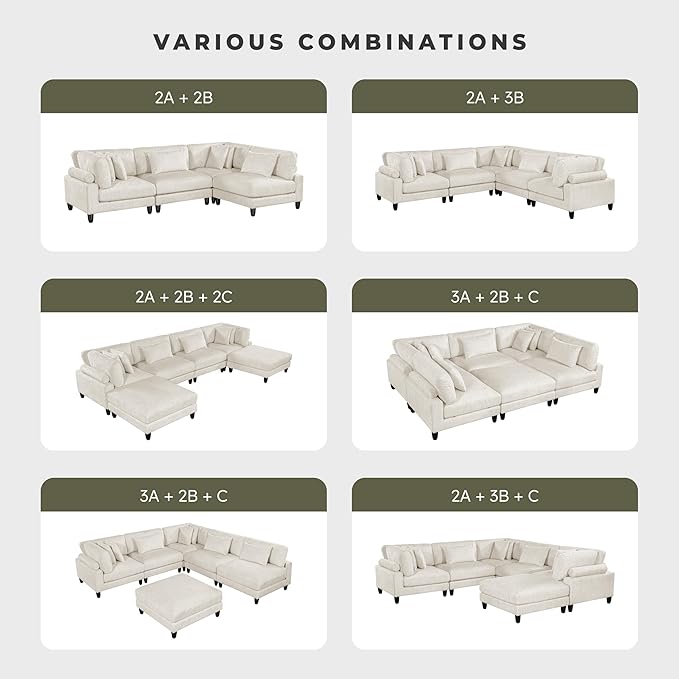 Lexicon Modular Sectional Sofa for Living Room Microfiber Upholstery Armless Chair with Pillow Units of Modular Sectional Couch Upholstered Chair for Customizable Sectional Sofa Couch Beige