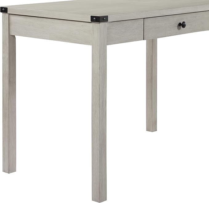 OSP Home Furnishings Victor Modern Rustic Writing Home Office Desk with Drawer Champagne Oak Finish