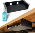 Under Desk Storage Shelf - Carbon Steel Under Desk Tray with Cable Management Mountable Add-On Shelf for Table &amp Office Desks (13 x 8 x 2.8)