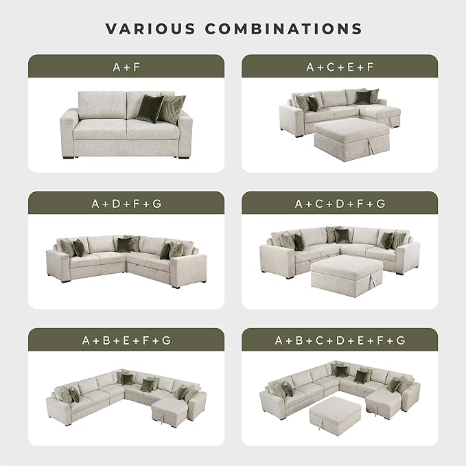 Lexicon Modular Sectional Sofa Module for Sectional Couch Armless 2 Seater 2 Pillows Removable Back Cushion Cover Microfiber Sand