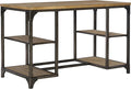 Powell Furniture Benjamin Metal Base Desk Driftwood