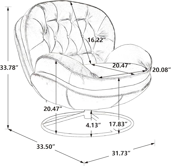 JINS&ampVICO Swivel Accent Chair Armchair with OttomanVelvet Lounge ChairComfy Living Room ChairLazy Sofa for BedroomApartmentReading RoomGreen