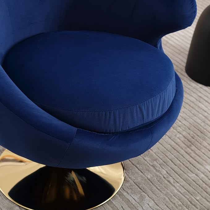 360 Degree Swivel Cuddle Barrel Accent Chairs Round Armchairs with Wide Upholstered Fluffy Fabric Chair for Living Room Bedroom Office Waiting Rooms