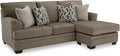 Signature Design by Ashley Stonemeade Casual Right-Arm Facing Sofa Chaise with 4 Toss Pillows Dark Brown