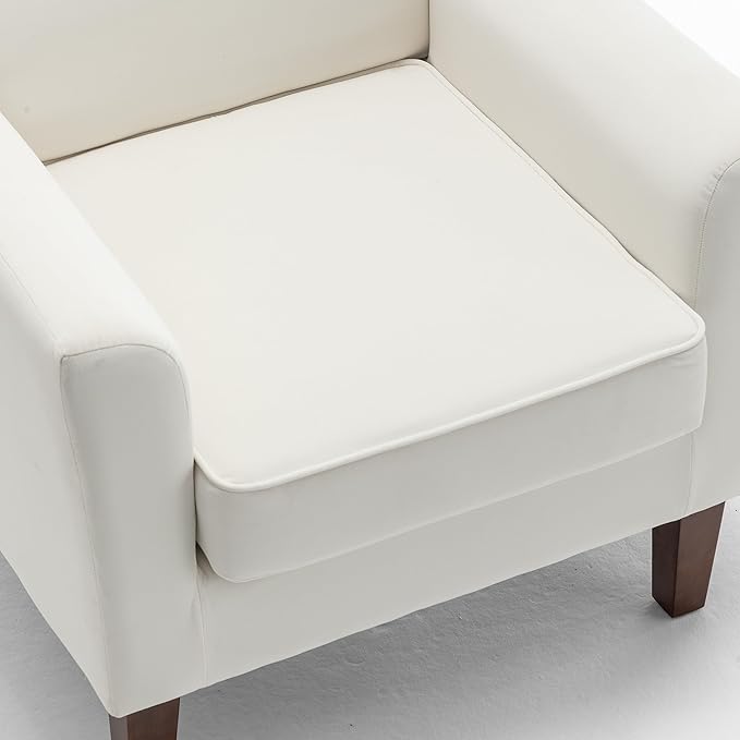 Contemporary Accent Arm Chair with Birch Wood Frame and Velvet Upholstery Armchair for Office and Living Room Decor Removable Cushions Beige