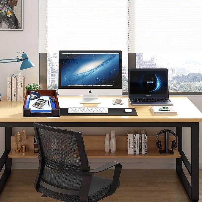 Leather Letter Tray Office Supplies Desk Organizer for Mail Paper Files Magazines Jewelry CosmeticsLuxury Letter Holder&ampMultipurpos Stackable Office Desktop Storage BoxCoffee