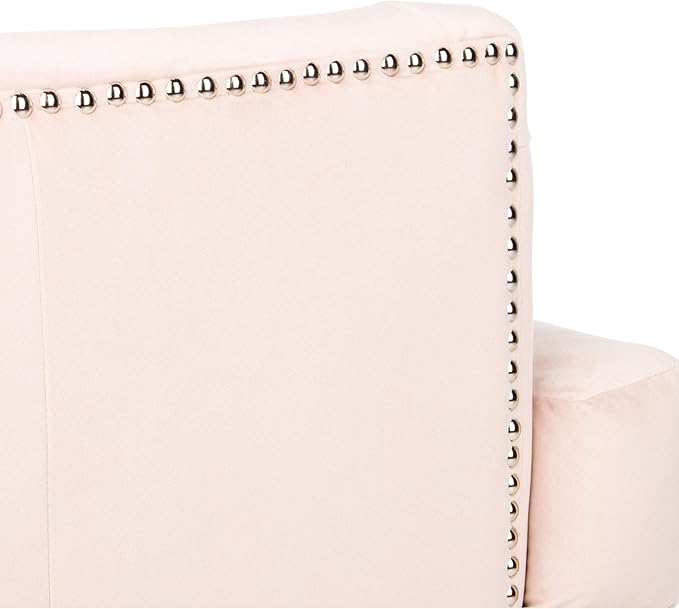 Safavieh Home Colin Blush Pink Velvet and White Washed Tufted Club Chair