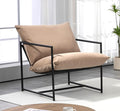 Serenity Accent Modern Velvet Arm Chair with Reclined Seat Sleek Design Durable Metal Frame Soft Upholstery and Plush Comfort for Stylish Living Room Camel