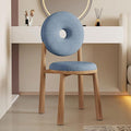 Modern Accent Office Chair - Vanity Chair Lambswools Living Room Chair Dining Chairs Midcentury with Backrest - for Living Room Bedroom Office Dining (Color : Blue Size : Wood gra