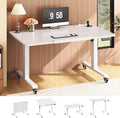 SEDETA 47 x 24 Inches Electric Standing Desk 180° Tiltable Mobile Rising Computer Desk Height Adjustable with Wheels for Drawing/Writing/Gaming/Study/Home Office/Small Space White