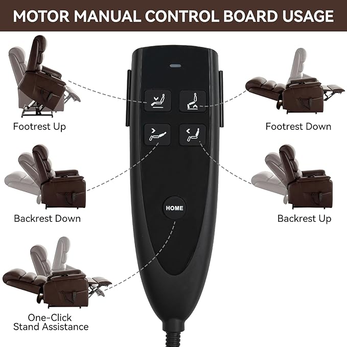 Manual Rocker Swivel Recliner Chair with Vibration Massage Lumbar Heat Rivet Design Faux Leather Brown Single Sofa for Living Room (34.64 Brown)