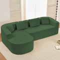 PUREMIND 98 L Shaped Sectional Couches for Living Room Boneless Comfy Modern Sofa Cloud Sectional Modern Sleeper Couch with Chaise for Bedroom Apartment No Assembly Required (Green)