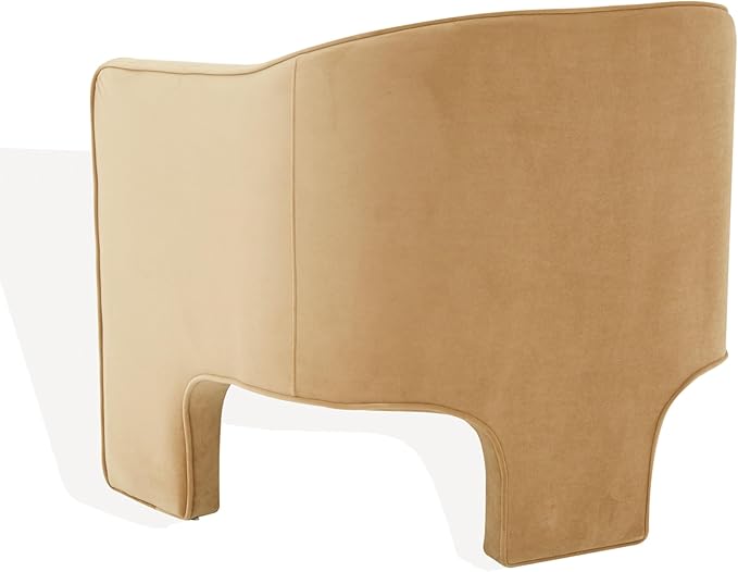 SAFAVIEH Couture Collection Londyn Light Brown Velvet Accent Chair (Fully Assembled)