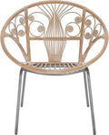 Safavieh Home Collection Carlson Grey and White Rattan Round Accent Chair
