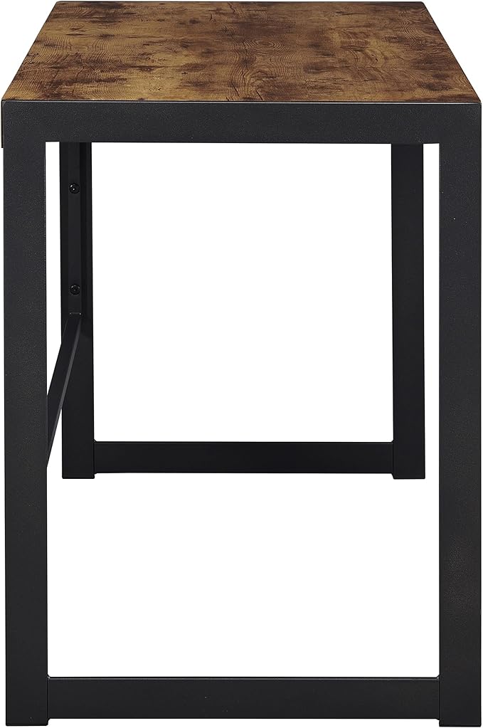 Coaster Home Furnishings – Estrella – Engineered Wood – 47-Inch Writing Desk with Farmhouse Style Gunmetal Legs and Spacious Top – Home Office &amp Living Room – Rustic Nutmeg - 800655