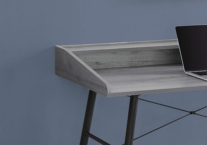 Computer Desk Home Office Laptop Storage Shelves 48 l Work Grey Laminate Black Metal Contemporary Modern HX475