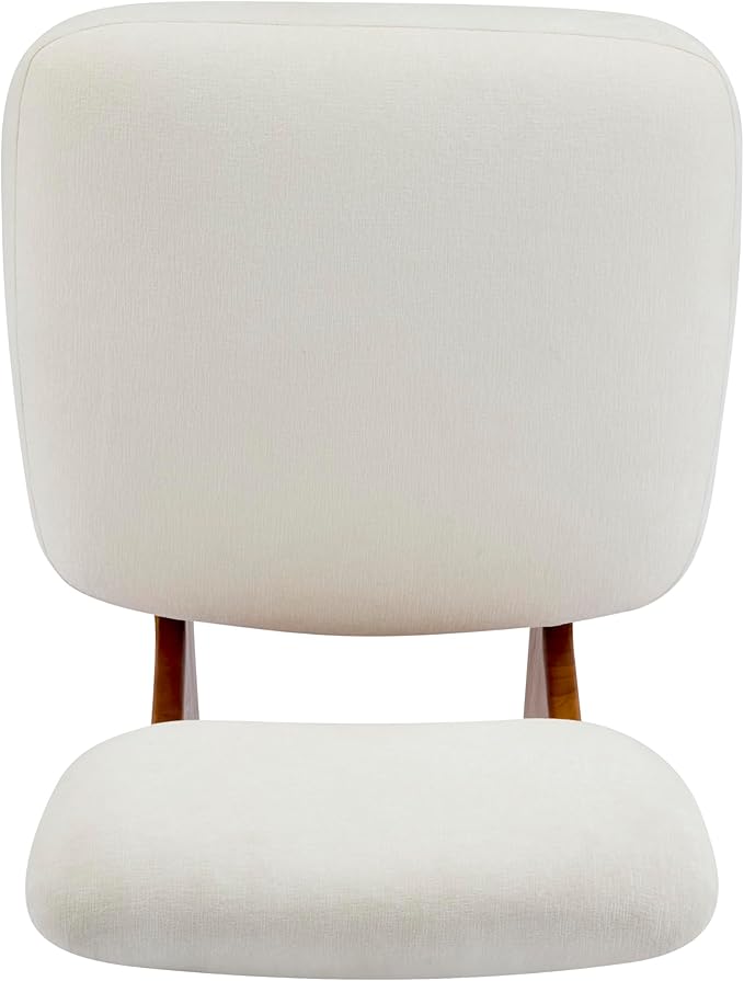 Christopher Knight Home Mores Low Profile Accent Chair Set of 2 Modern Living Room Armless Lounge Chair Fabric Comfy Reading Chair for Bedroom Wooden Frame and Thick Padded Seat Beige + Natural